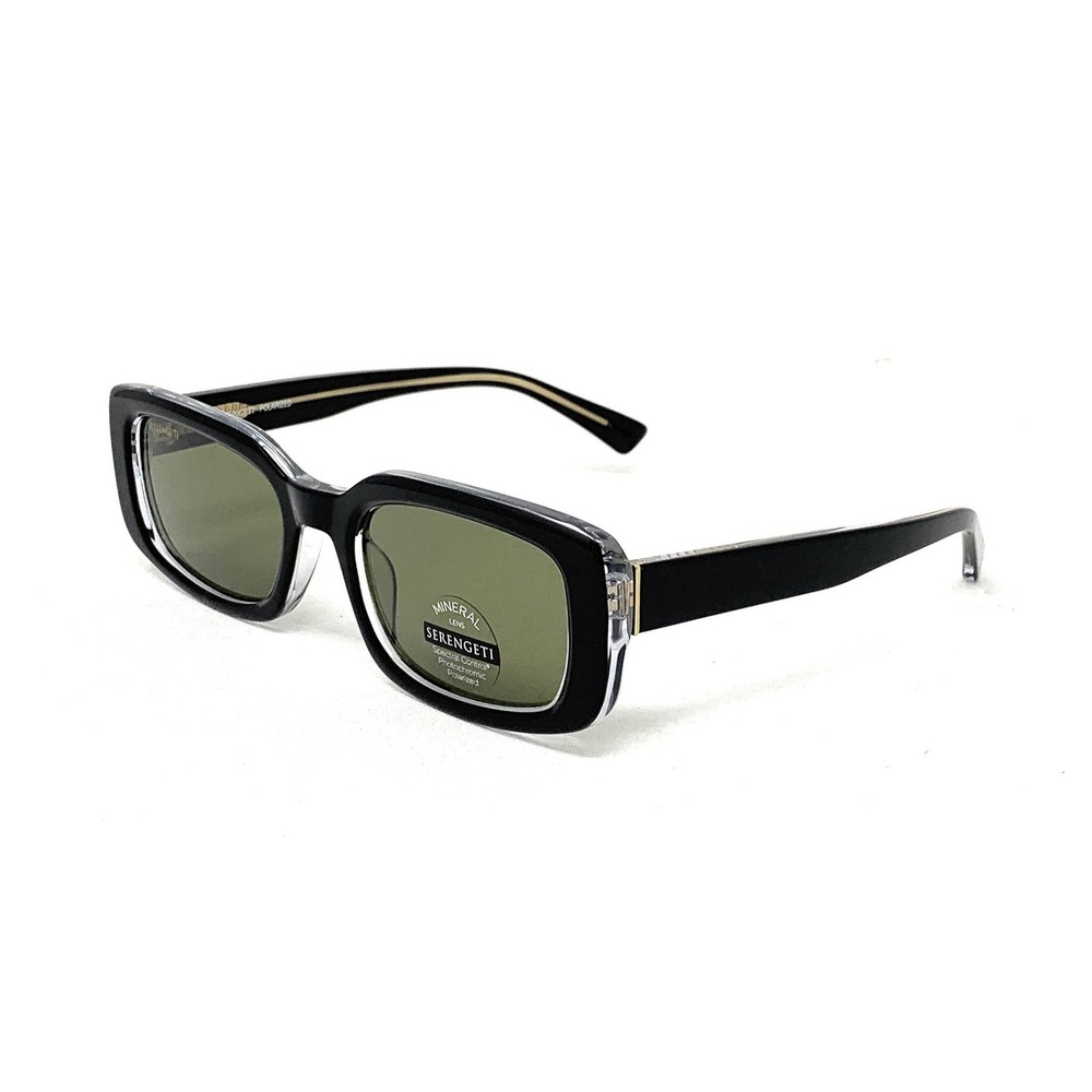 SERENGETI Nicholson Sunglasses SS540001 51mm Shiny Black Drivers POLARIZED Lens